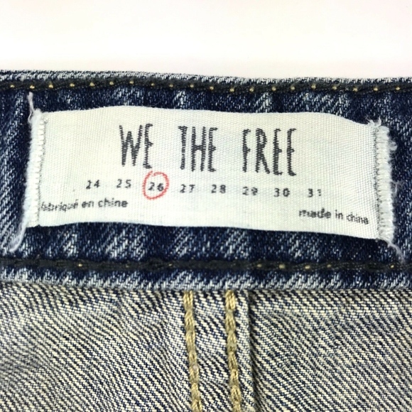 Free People Rugged A-Line Denim Skirt 26 - Picture 6 of 7